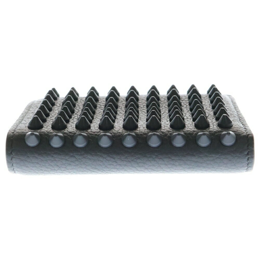 Christian Louboutin PAROS SPIKES Bi fold Wallet Gray Red - Picture 3 of 6